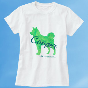 Personalized Pastel Green Shiba Inu T-Shirt 柴犬