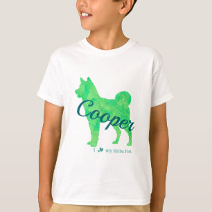 Personalized Pastel Green Shiba Inu T-Shirt 柴犬