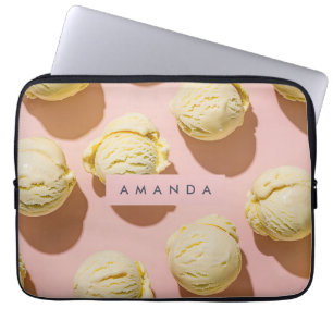Personalized Pastel Lemon Cream Bliss Laptop Sleeve