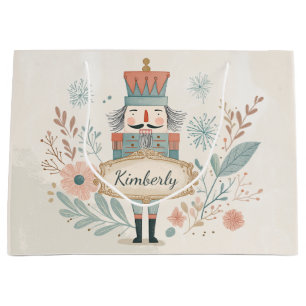 Personalized Pastel Nutcracker Christmas Large Gift Bag