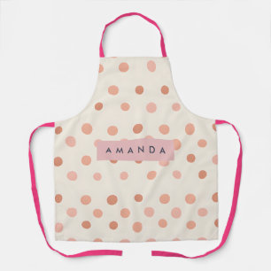 Personalized Pastel Peach & Blush Polka Dot  Apron