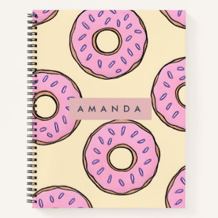 Personalized Pastel Pink Donut Notebook