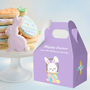 Personalized Pastel Purple Easter Bunny Party Favour Box