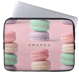 Personalized Pastel Rainbow Macaron Delight Laptop Sleeve