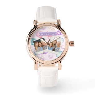 Personalized Pastel Seashell Coastal Custom Name Watch