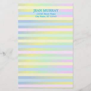 Personalized Pastel Striped Stationery
