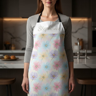 Personalized Pastel Watercolor Bloom Apron