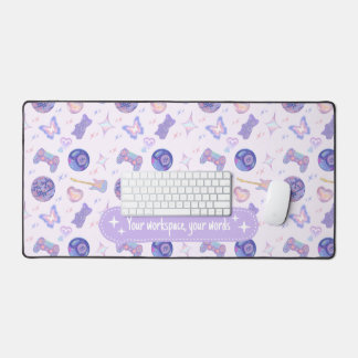 Personalized pastel y2k lavender aesthetic pattern desk mat