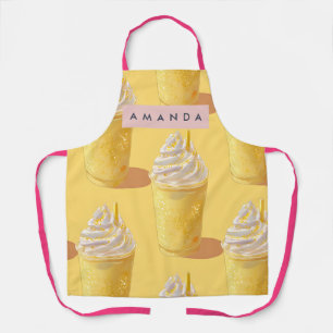 Personalized Pastel Yellow Milkshake with Cream Apron