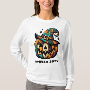 Personalized Patchwork Pumpk Halloween  T-Shirt