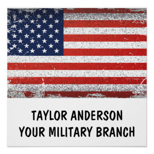 Personalized Patriotic American Flag  Poster