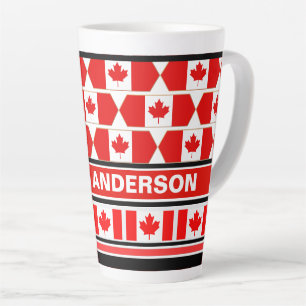 Personalized Patriotic Canada Flag Latte Mug