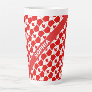 Personalized Patriotic Canada Flag Latte Mug