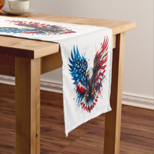 Personalized Patriotic Colors America Bold Eagle Short Table Runner