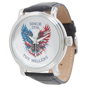 Personalized Patriotic Colors America Bold Eagle Watch