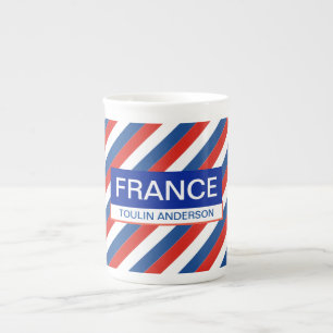 Personalized  Patriotic France Flag Bone China Mug