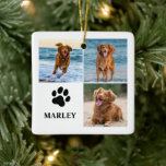 Personalized Paw Dog Lover Photo Collage Pet Ceramic Ornament<br><div class="desc">Celebrate your beloved pet with this personalized paw themed dog lover photo collage ceramic ornament. Multiple favorite photos are arranged within or around a paw inspired design, creating a warm and meaningful keepsake for the holidays or year round display. With crisp print quality, a clean modern layout, and a polished...</div>