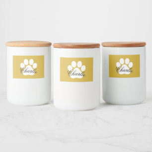 Personalized Paw Print Dog Food Label Custom Name 