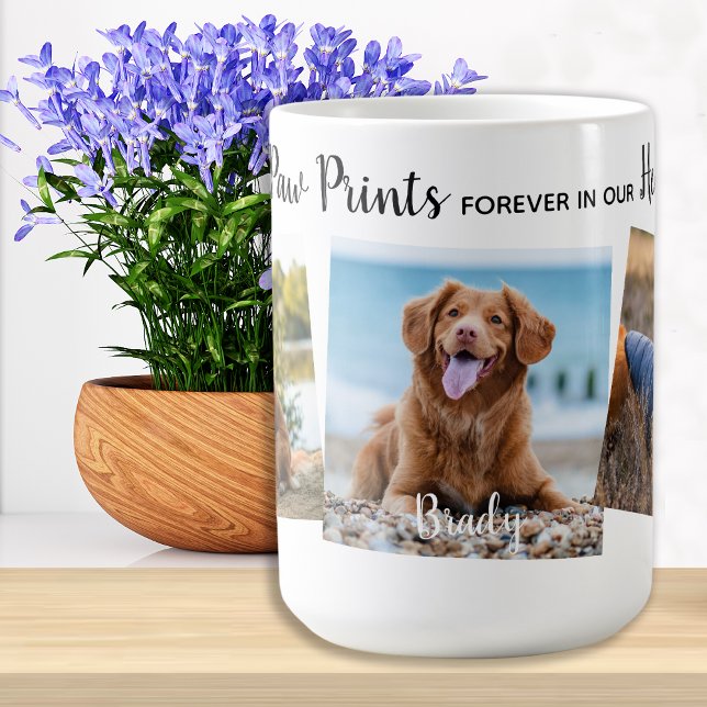 Personalized Paw Prints Hearts Dog Pet Memorial Coffee Mug (Creator Uploaded)