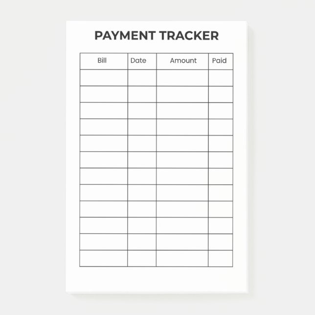 Personalized Payment Tracker  Post-it Notes (Front)