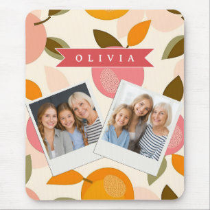 Personalized Peach Pattern Cute Retro Summer Mouse Pad