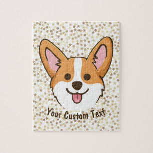 Personalized Pembroke Welsh Corgi Puppy Dog Stars Jigsaw Puzzle