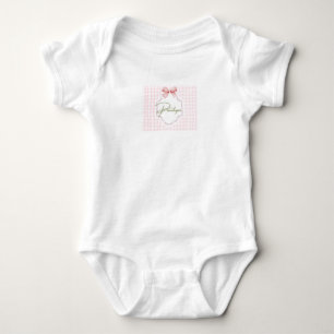 Personalized Penelope Baby Girl Nursery Gingham Bodysuit