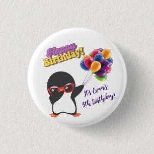 PERSONALIZED PENGUIN BIRTHDAY BUTTONS