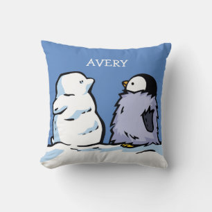 Personalized Penguin Chick Snow Cushion