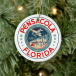 PERSONALIZED Pensacola Florida Ceramic Tree Decoration<br><div class="desc">Personalise the back with your Holiday Greeting!</div>