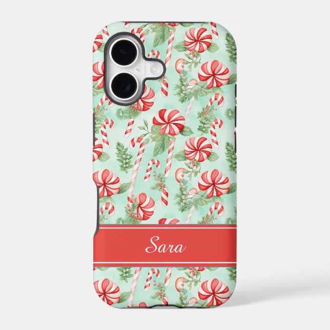 Personalized Peppermint Candy Phone Case (Back)