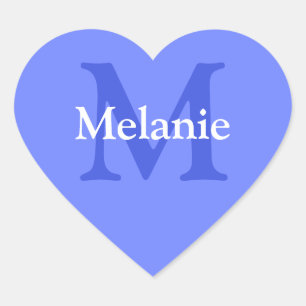 Personalized Periwinkle Heart Sticker