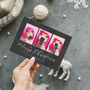 Personalized Pet 3 Photo Christmas Holiday Card