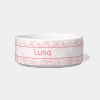 Personalized Pet Bowl with foliage