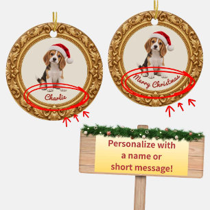 Personalized Pet Christmas Ornament – Gold