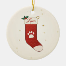 Personalized Pet Christmas Stocking Ornament Paw P
