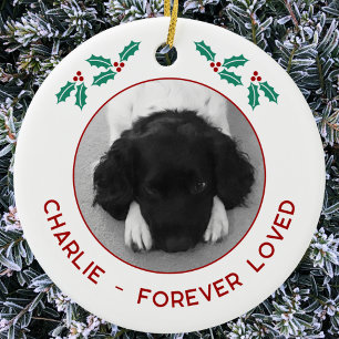 Personalized Pet Dog Memorial Christmas Photo Ceramic Tree Decoration