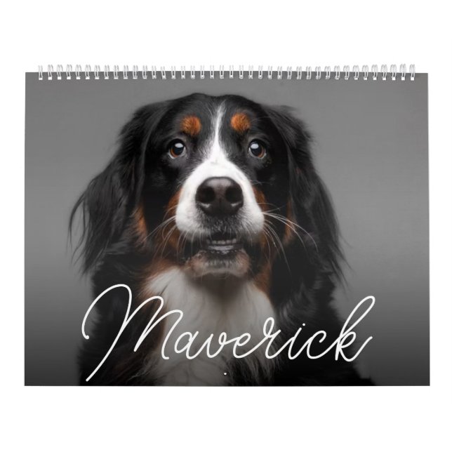 Personalized Pet Dog Modern Script Calendar (Cover)