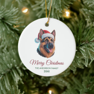 Personalized Pet German Shepherd Christmas Ceramic Tree Decoration
