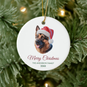 Personalized Pet German Shepherd Christmas  Ceramic Tree Decoration
