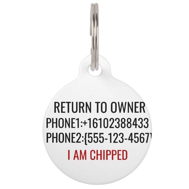 Personalized Pet ID Tag | Custom Engraved Dog Cat  (Back)