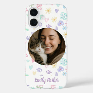 Personalized Pet Love & Pastel Whimsy  iPhone 16 Case