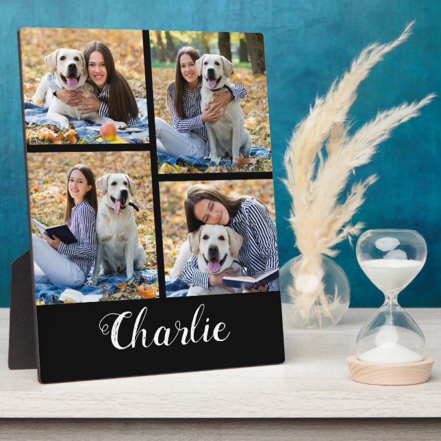 Personalized Pet Lover Dog Photo Collage Plaque (Side)
