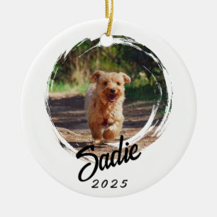 Personalized Pet Lover Gift - Custom Photo & Name Ceramic Tree Decoration
