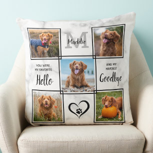 Personalized Pet Memorial Keepsake 5 Photo Collage Cushion
