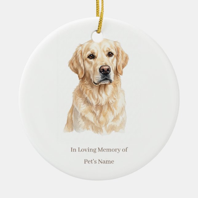 Personalized Pet Memorial Ornament with Editable N (Front)