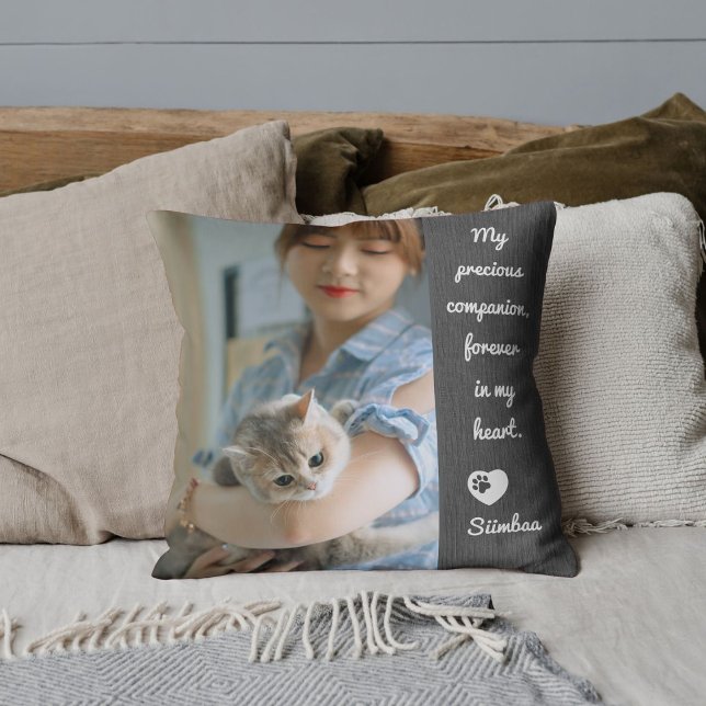 Personalized Pet Photo Cat Lover Memorial Keepsake Cushion (Creator Uploaded)