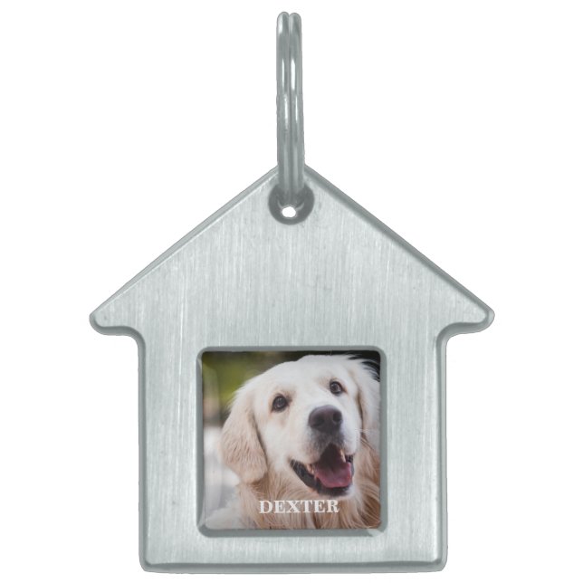 Personalized Pet Photo Plaque Custom Dog Cat Photo ID Tag (Front)