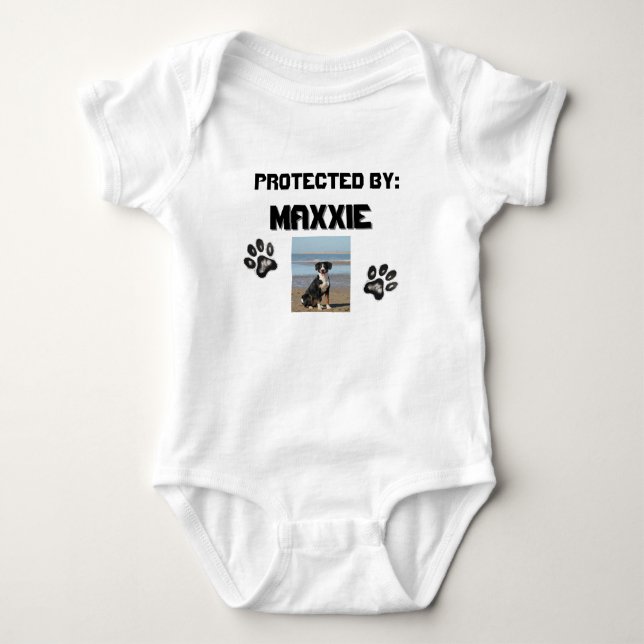 Personalized Pet Protect Baby Dog Cat Custom Bodysuit (Front)