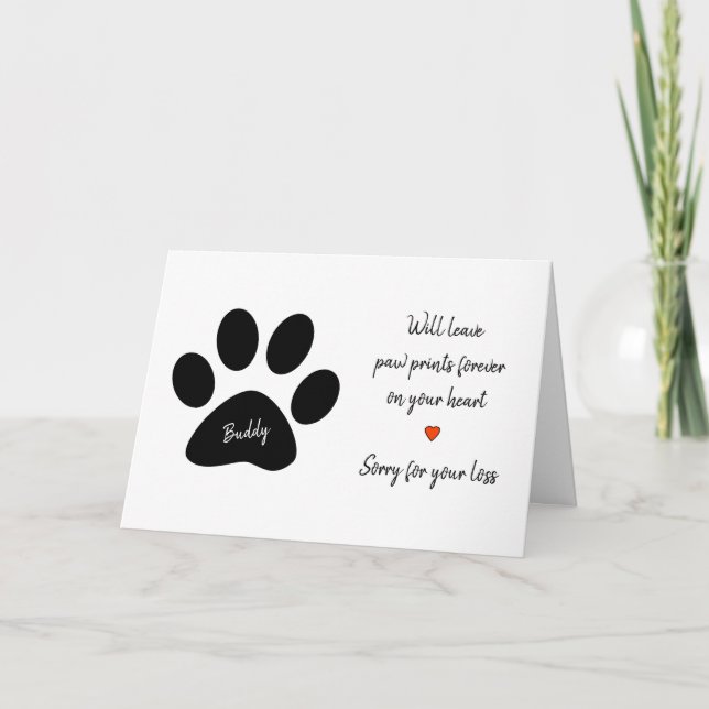 Personalized Pet Sympathy Card (Front)